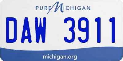 MI license plate DAW3911