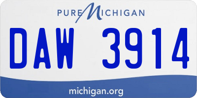 MI license plate DAW3914
