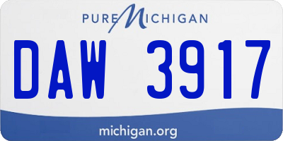 MI license plate DAW3917