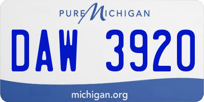 MI license plate DAW3920