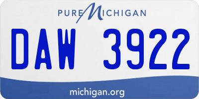 MI license plate DAW3922