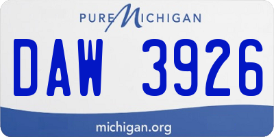 MI license plate DAW3926