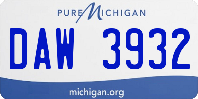 MI license plate DAW3932