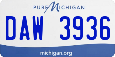 MI license plate DAW3936