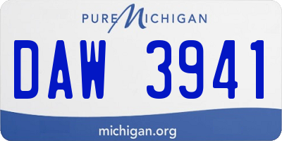 MI license plate DAW3941