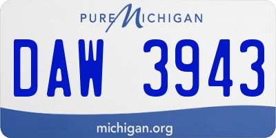 MI license plate DAW3943