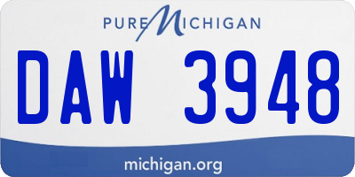 MI license plate DAW3948