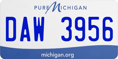 MI license plate DAW3956