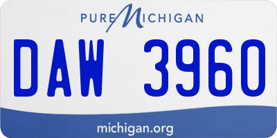 MI license plate DAW3960