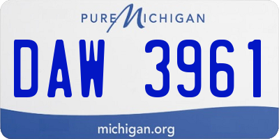 MI license plate DAW3961