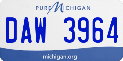 MI license plate DAW3964