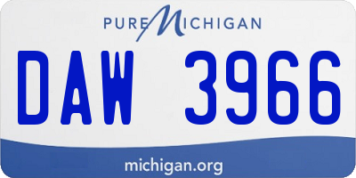 MI license plate DAW3966