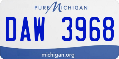 MI license plate DAW3968