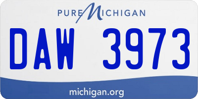 MI license plate DAW3973