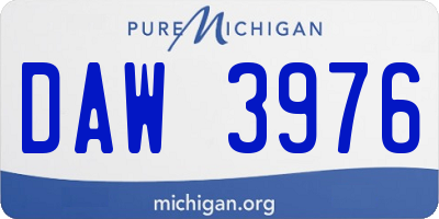 MI license plate DAW3976