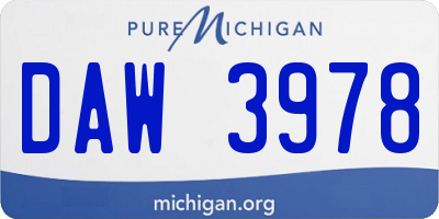 MI license plate DAW3978