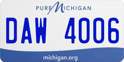 MI license plate DAW4006