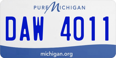 MI license plate DAW4011