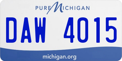 MI license plate DAW4015