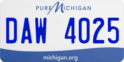 MI license plate DAW4025
