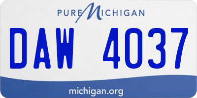 MI license plate DAW4037
