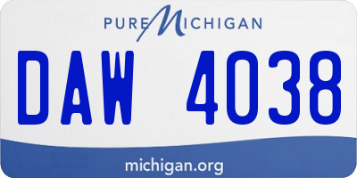 MI license plate DAW4038