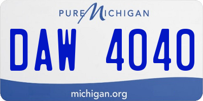 MI license plate DAW4040