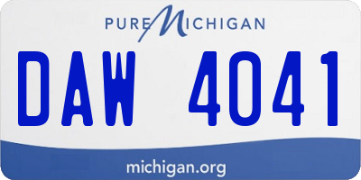 MI license plate DAW4041