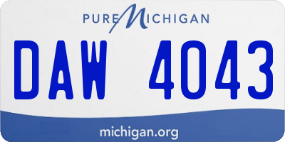 MI license plate DAW4043