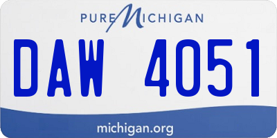 MI license plate DAW4051