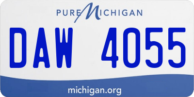 MI license plate DAW4055