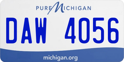 MI license plate DAW4056