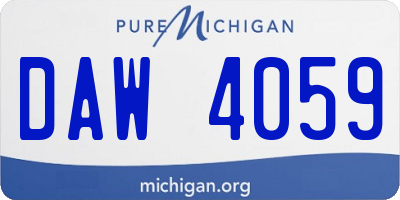 MI license plate DAW4059