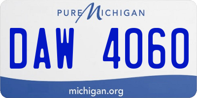 MI license plate DAW4060