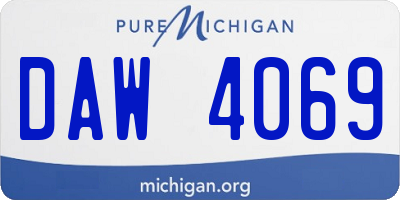 MI license plate DAW4069