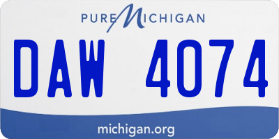 MI license plate DAW4074