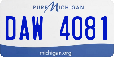 MI license plate DAW4081