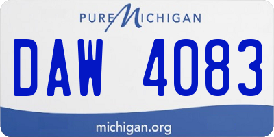 MI license plate DAW4083