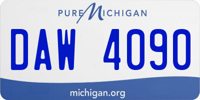 MI license plate DAW4090