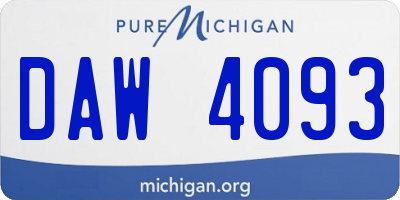 MI license plate DAW4093