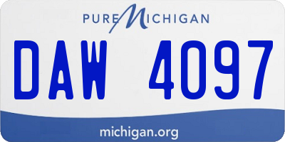MI license plate DAW4097