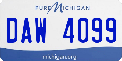 MI license plate DAW4099