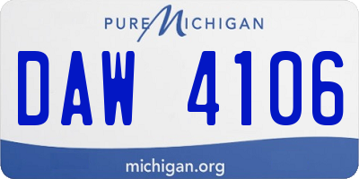 MI license plate DAW4106