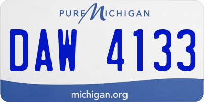 MI license plate DAW4133