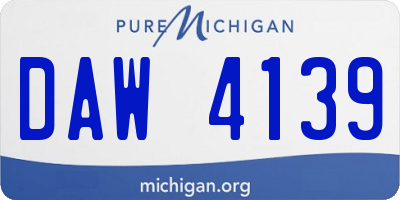 MI license plate DAW4139