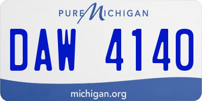 MI license plate DAW4140