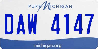 MI license plate DAW4147