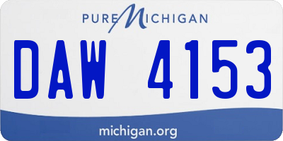 MI license plate DAW4153