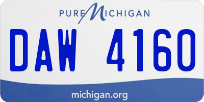 MI license plate DAW4160