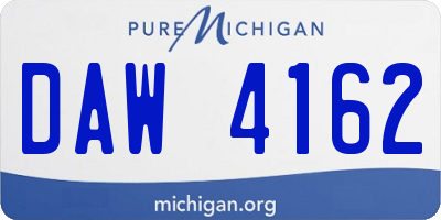 MI license plate DAW4162